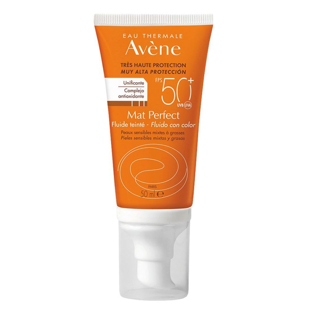 Protector Solar Avène Sol Mat Perfect Fluido Toque Seco C/Color Fps 50 50 ml