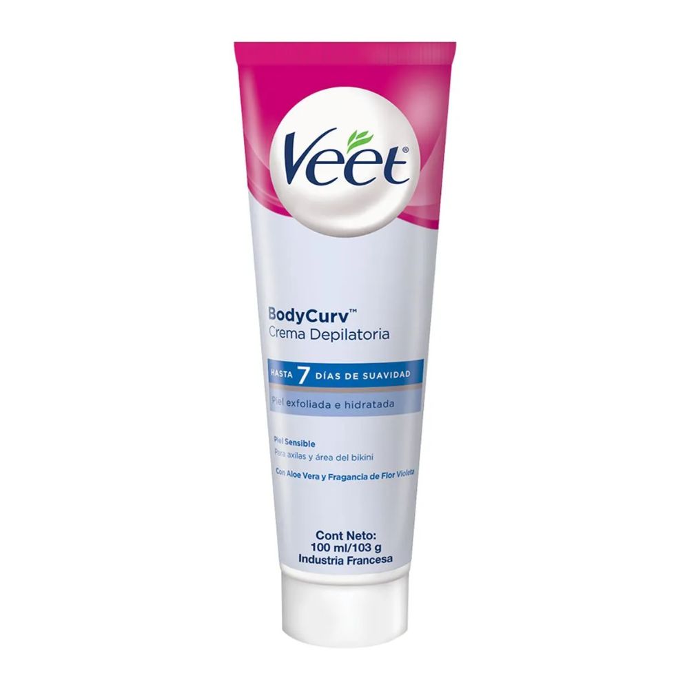 Crema Depilatoria Veet BodyCurv Axilas y Área del Bikini Piel Sensible 100 ml