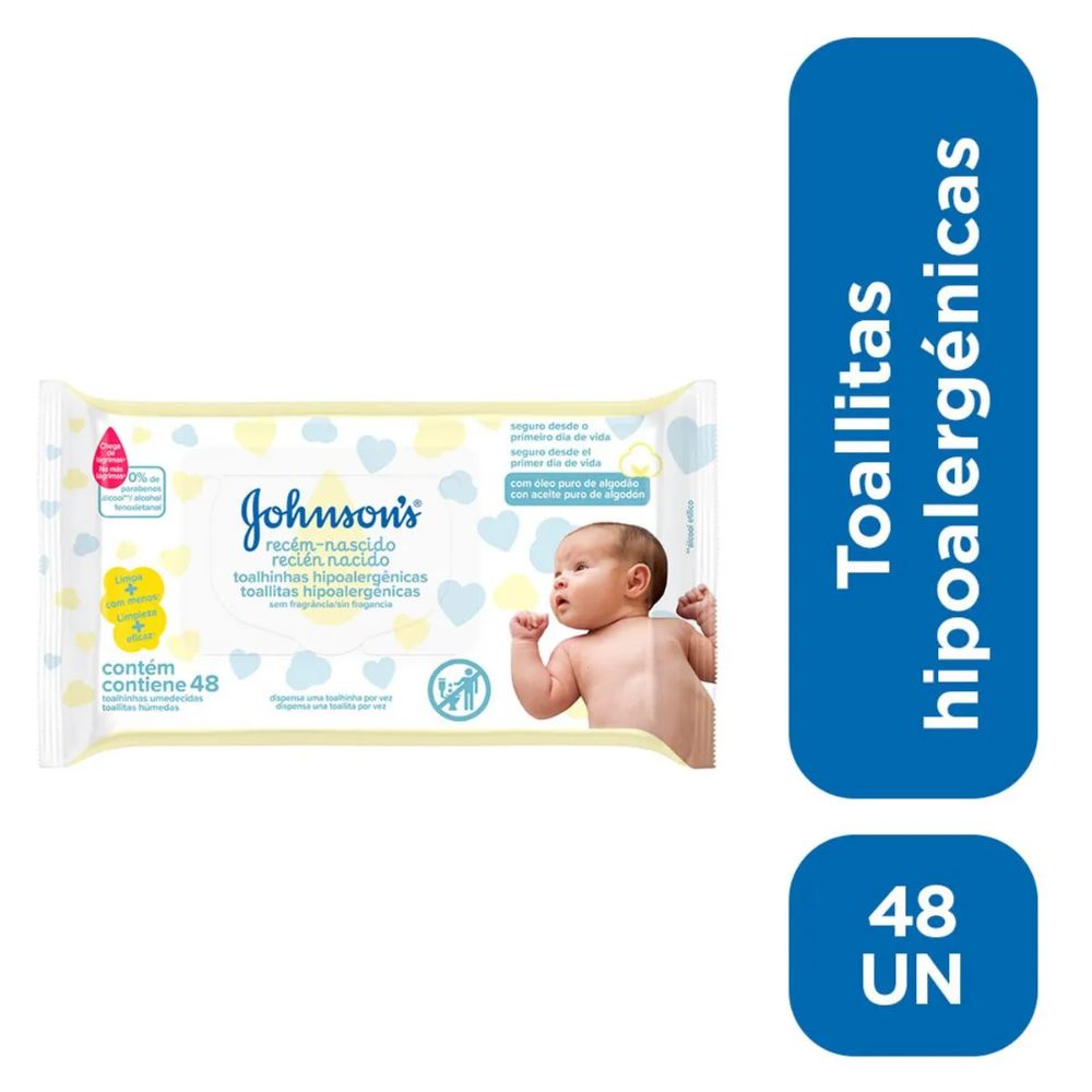 Toallas Húmedas Johnson's Baby Recién Nacidos 48 u - Imagen 2