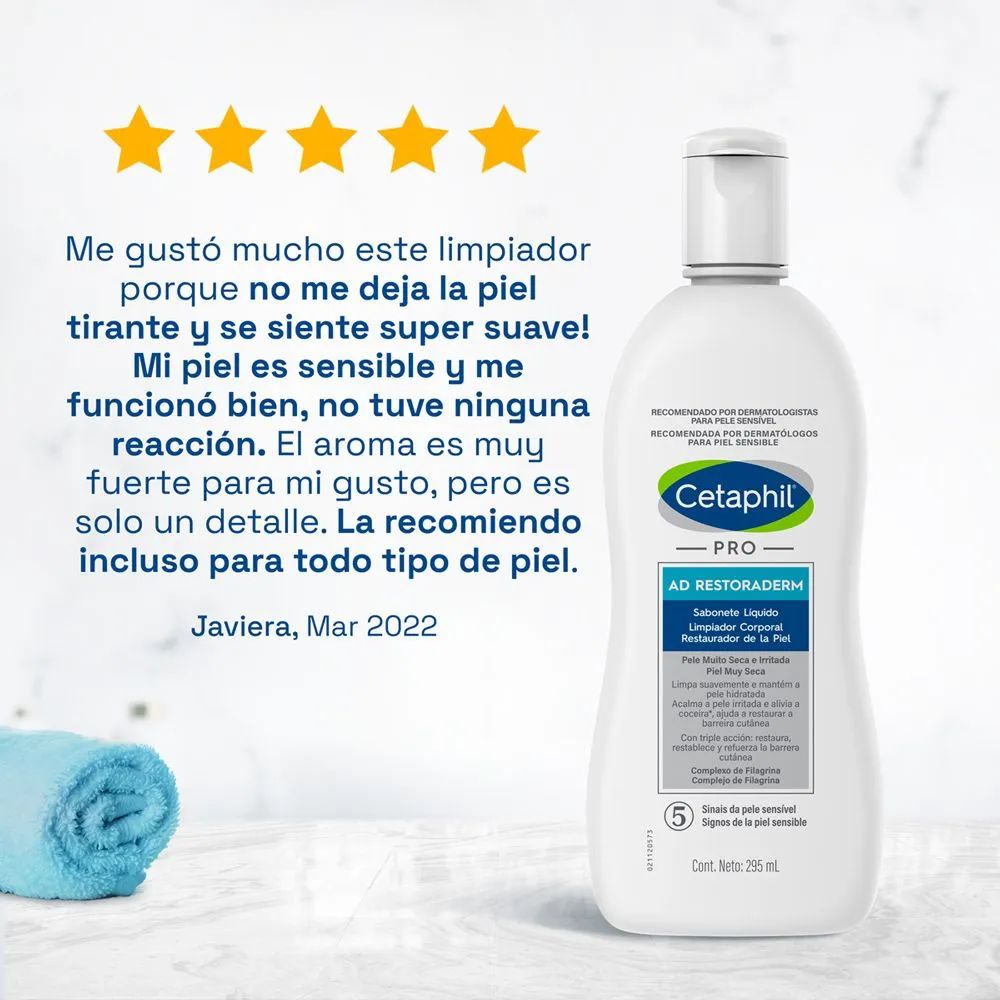 Limpiador Cetaphil Pro Ad Restoraderm 295 ml - Imagen 3