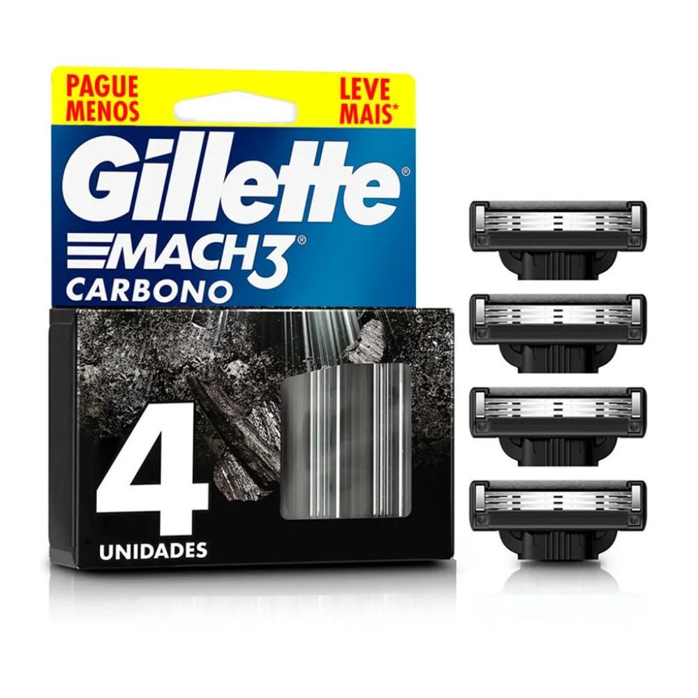 Repuesto Máquina De Afeitar Gillette Mach3 Carbono 4 u - Imagen 2