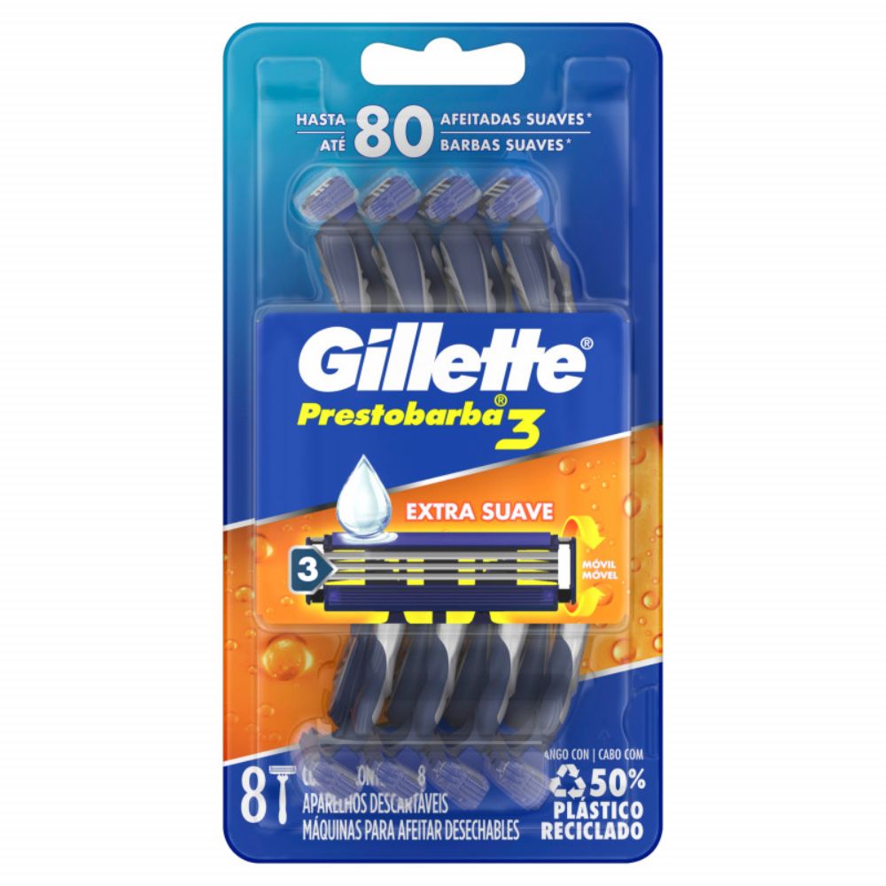 Máquinas De Afeitar Gillette Prestobarba 3 8 u