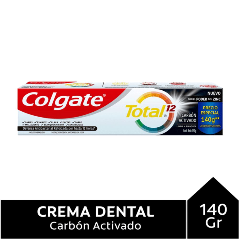 Pasta Dental Colgate Total 12 Carbón Activado 140 g - Imagen 4