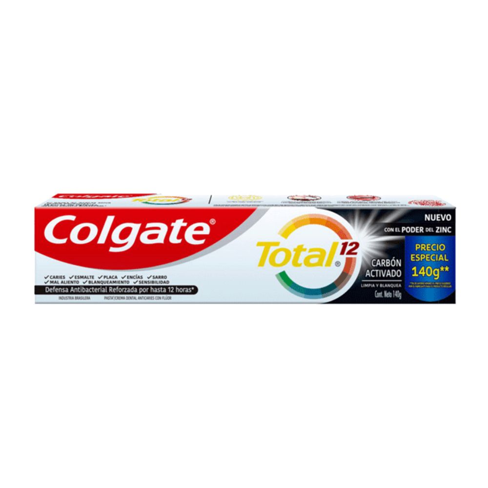 Pasta Dental Colgate Total 12 Carbón Activado 140 g - Imagen 3