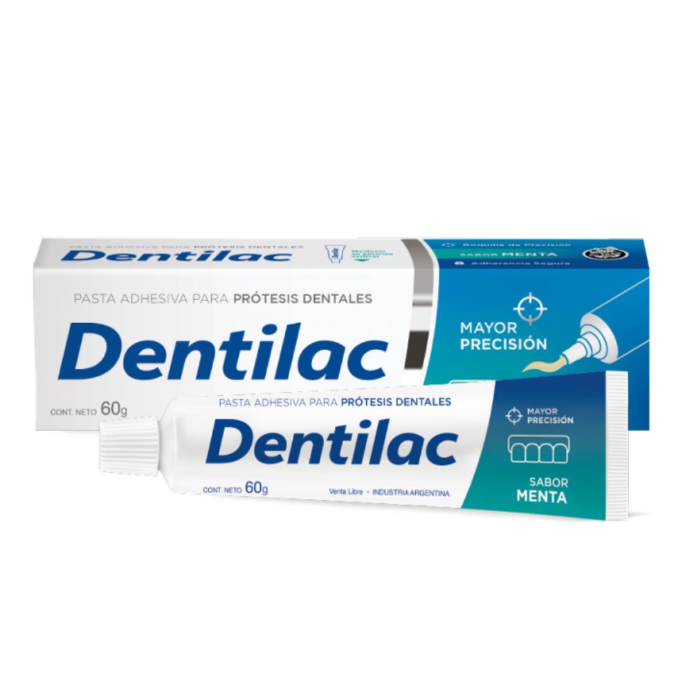 Crema Adhesiva Dentilac Para Prótesis Dentales Menta 60 g