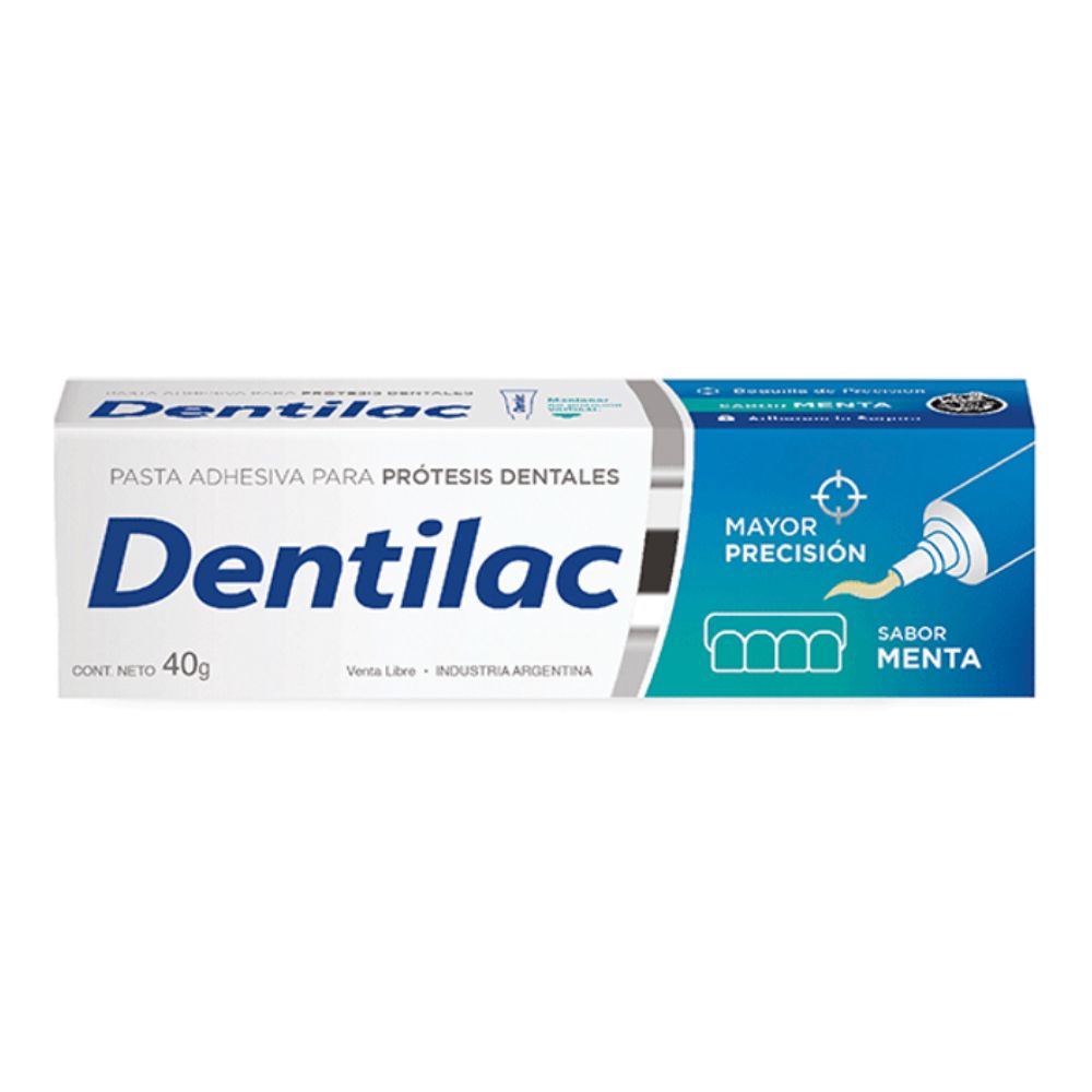 Crema Adhesiva Dentilac Para Prótesis Dentales Sabor Menta 40 g