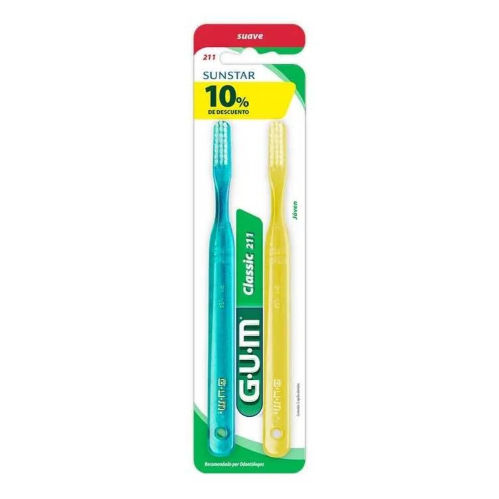 Cepillo De Dientas Gum Classic 211 Suave 2 u