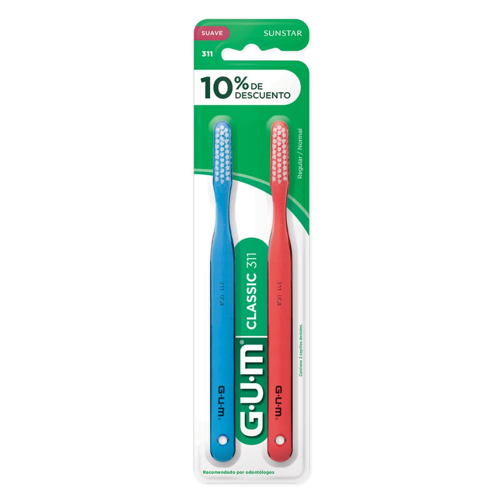 Cepillo De Dientes Gum Classic 311 Suave 2 u