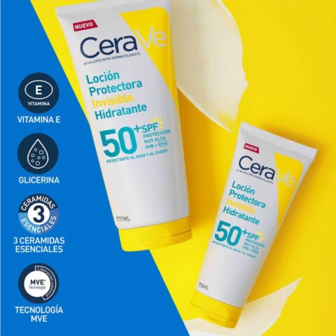 Loción Solar CeraVe Invisible Hidratante Facial Y Corporal Fps 50 177 ml - Imagen 5